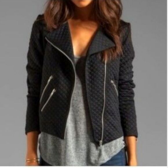 Generation Love Indigo Duncan Quilted Moto Jacket size Small - Picture 1 of 13